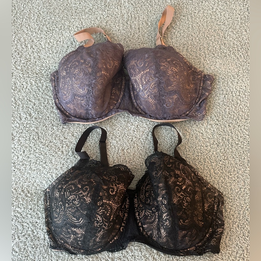 ThirdLove Black and Purple Lace Bras